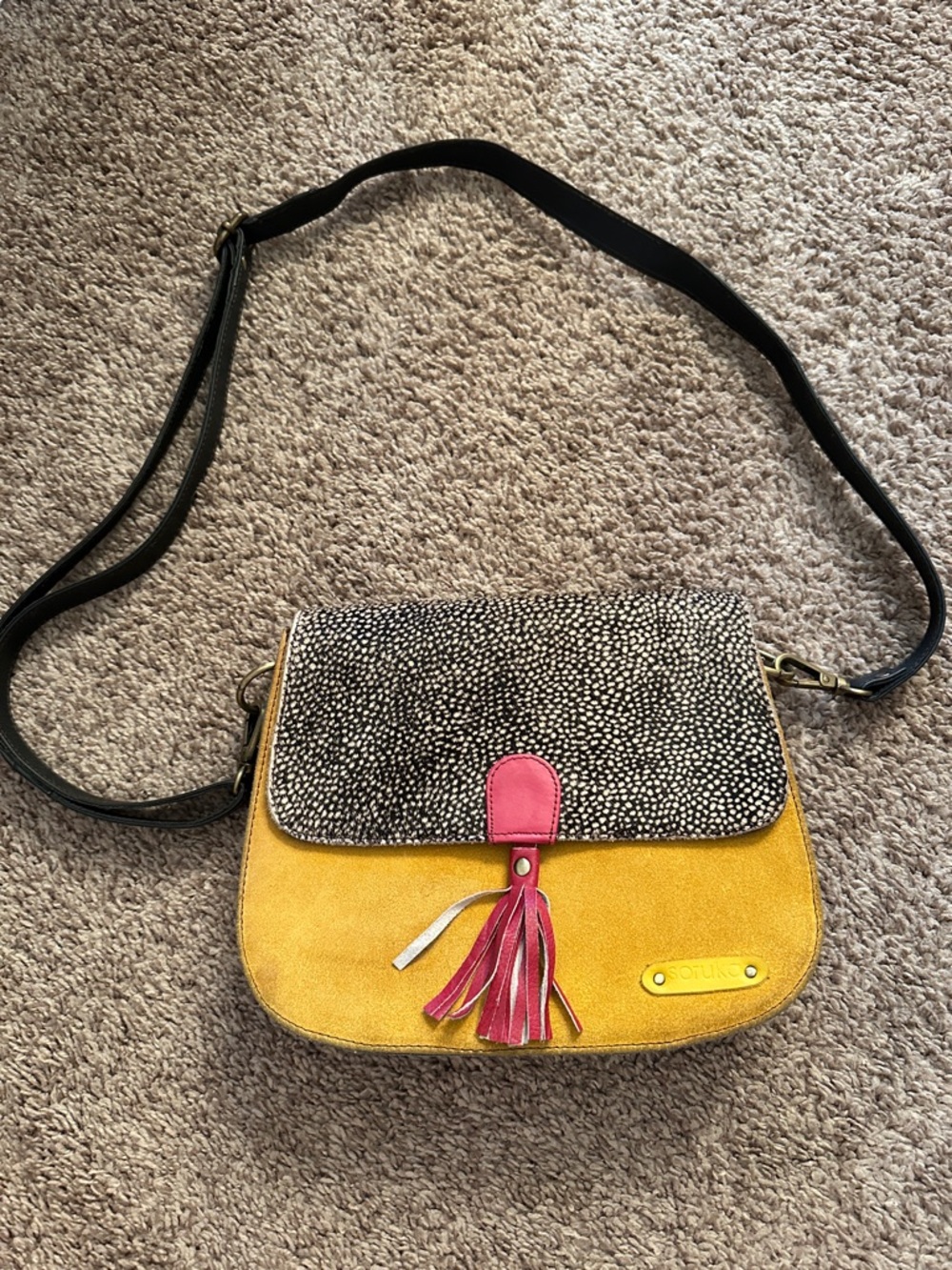 Soruka One-of-a-Kind Recycled Leather & Hair-on-Hide Crossbody
Bag